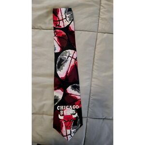 Vintage Chicago Bulls NBA Basketball Tie RM Sport 90s Graphic Bulls Logo Red
